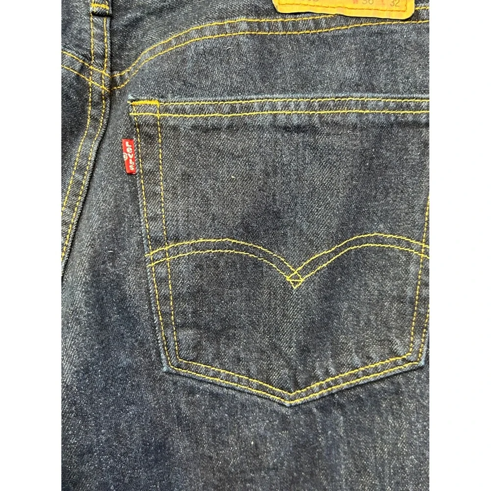Levi's Jeans Mens 36x32 Dark Indigo 505 Regular Fit‎ Straight Leg Denim Pants